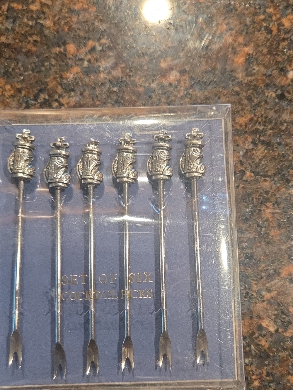 Source Unknown Silver Nautical Finial Cocktail Picks - Set of 6
